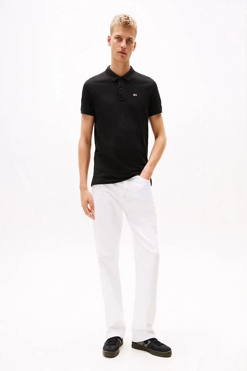 Tommy Hilfiger Erkek  Siyah Slim Fit  Polo T-Shirt