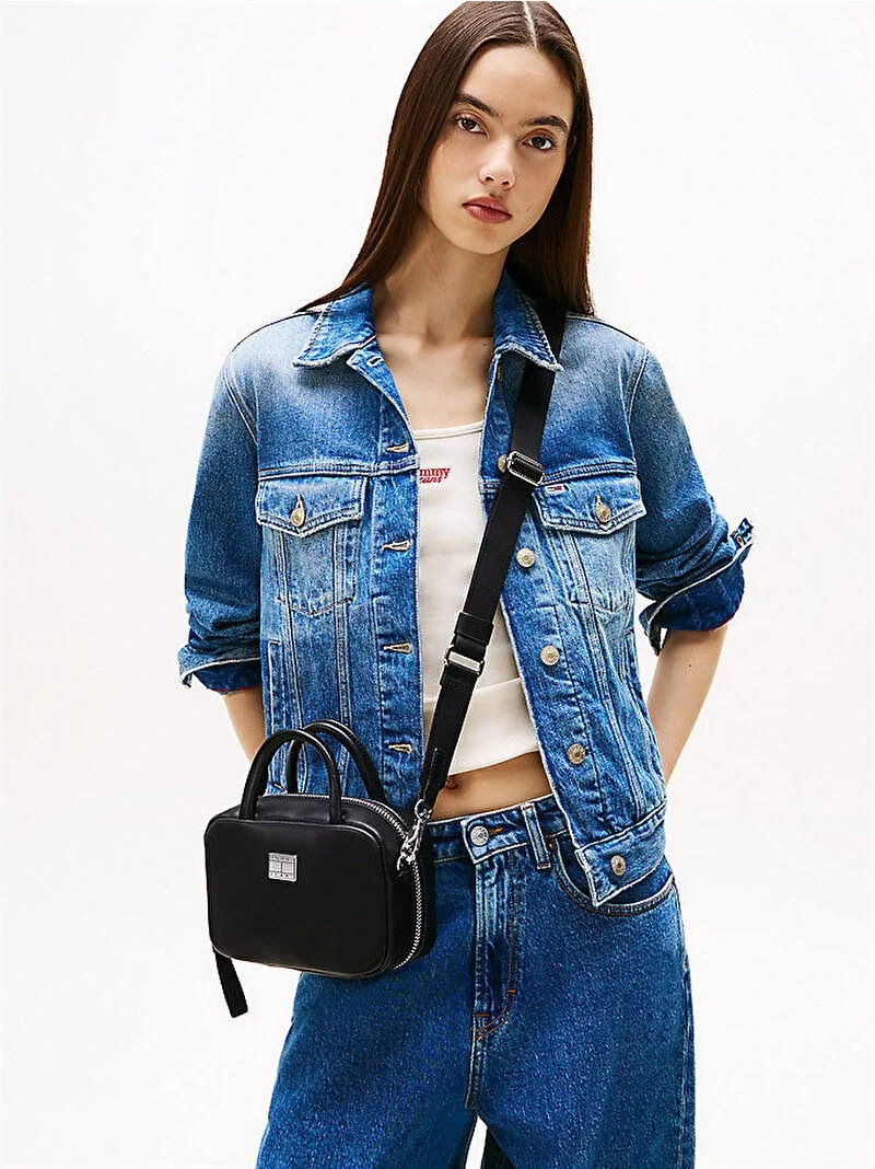 Tommy Hilfiger Kadın Siyah American Cool Trunk El Çantası