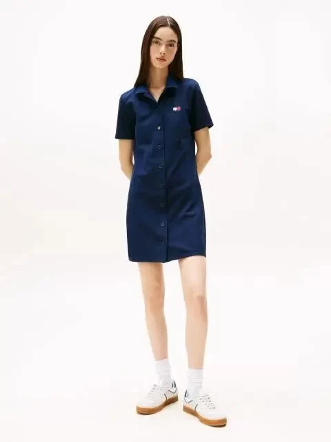 Tommy Hilfiger Kadın  Lacivert Pique Polo Elbise