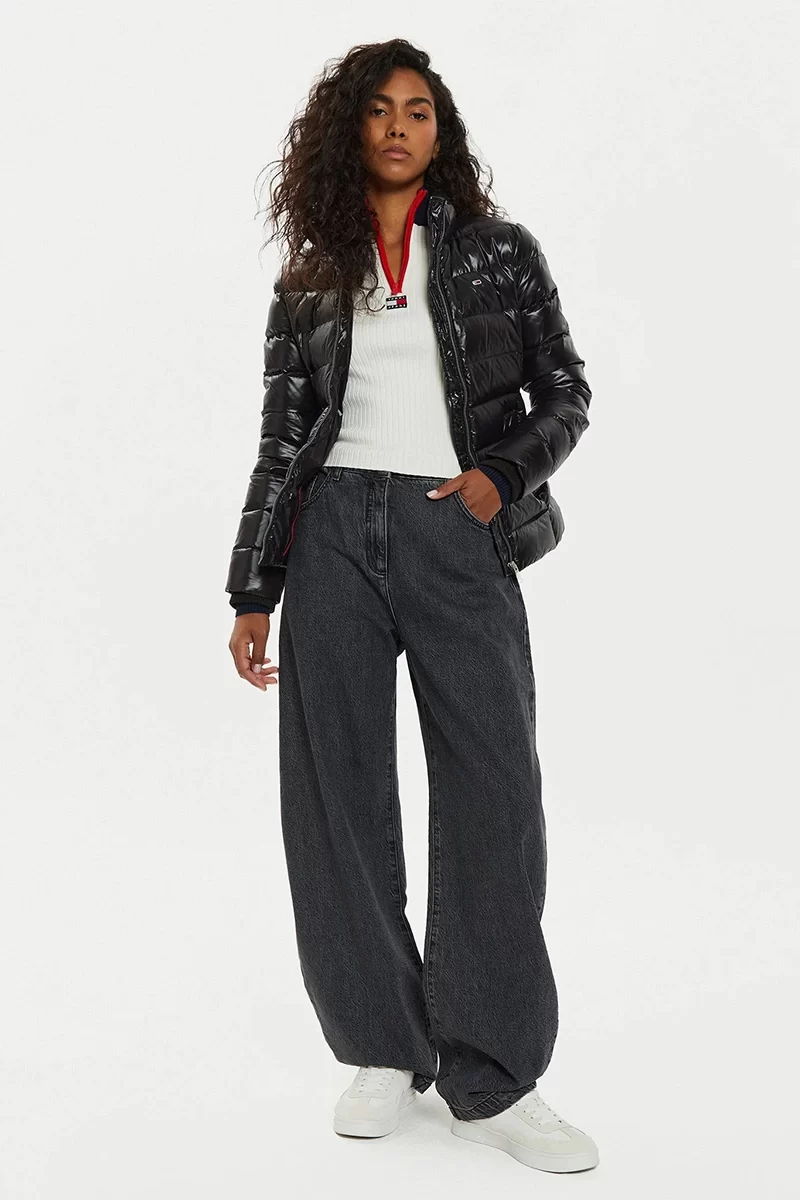 Tommy Jeans Kadın Siyah Kemerli Ceket