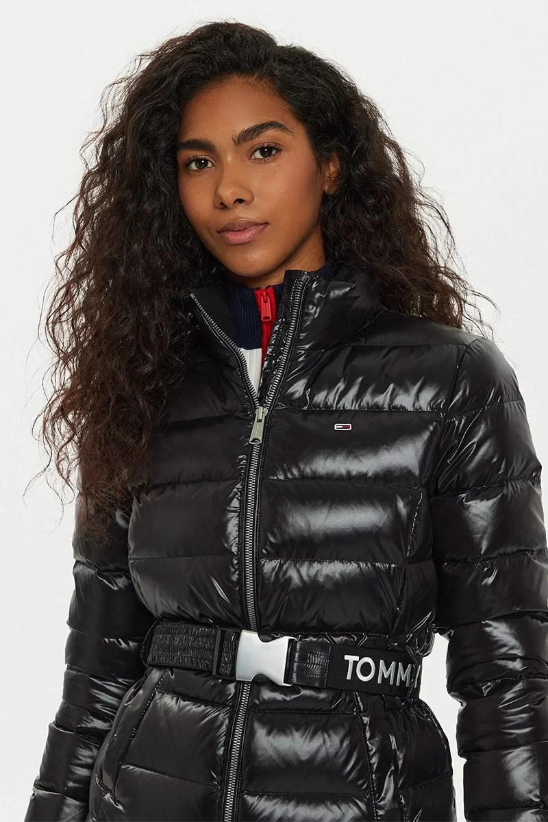 Tommy Jeans Kadın Siyah Kemerli Ceket