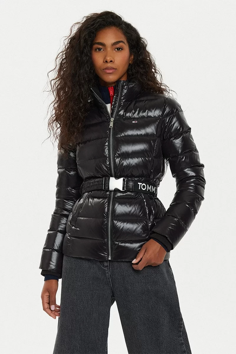 Tommy Jeans Kadın Siyah Kemerli Ceket