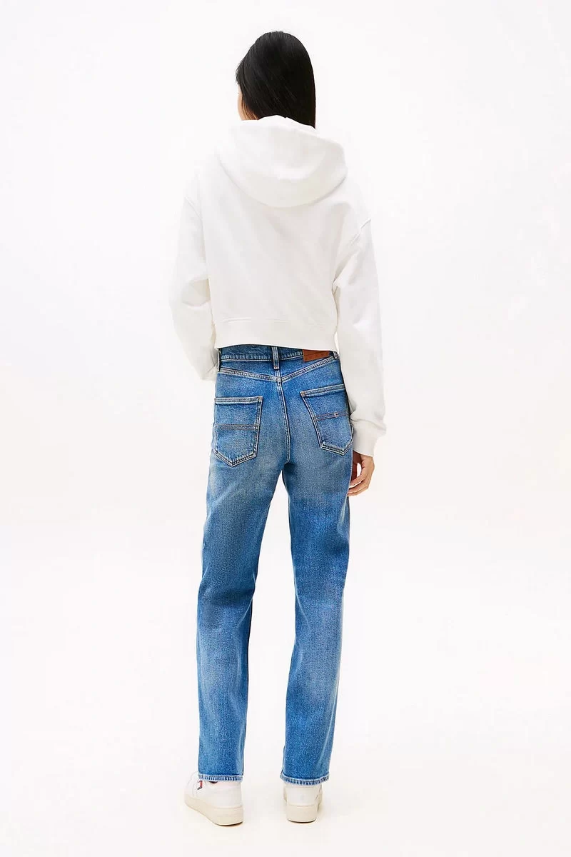 Tommy  Jeans  Kadın Fermuarlı Kapüşonlu Beyaz  Ceket