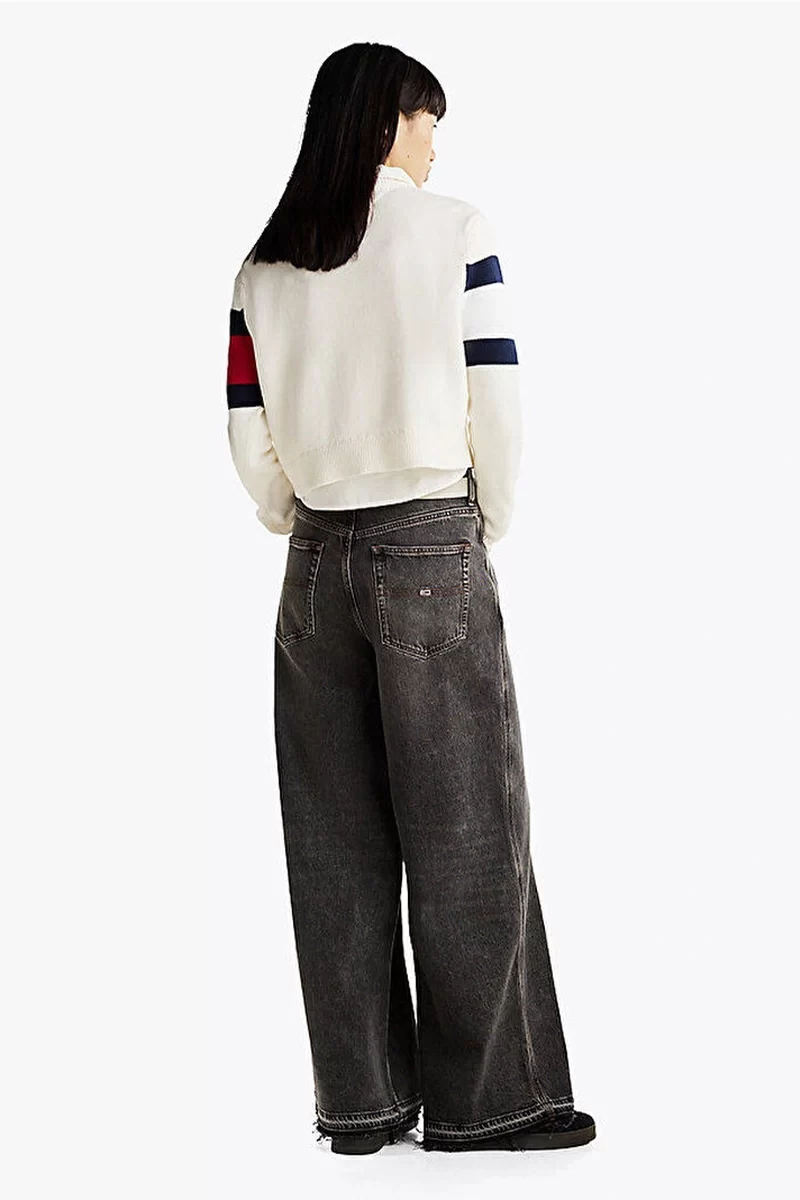 Tommy Hilfiger Kadın Renk Bloklu Bej Bayrak Kazak