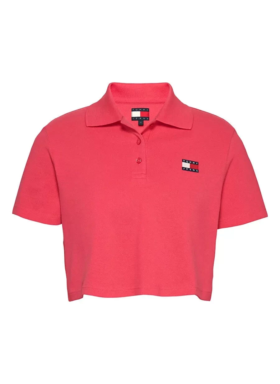 Tommy Jeans  Kadın Kırmızı Slim Fit T-Shirt