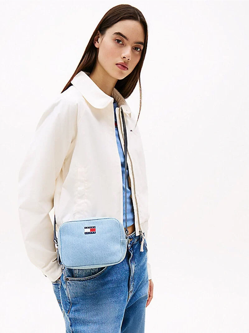 Tommy Hilfiger Kadın Mavi Denim Essential Camera Bag Çanta