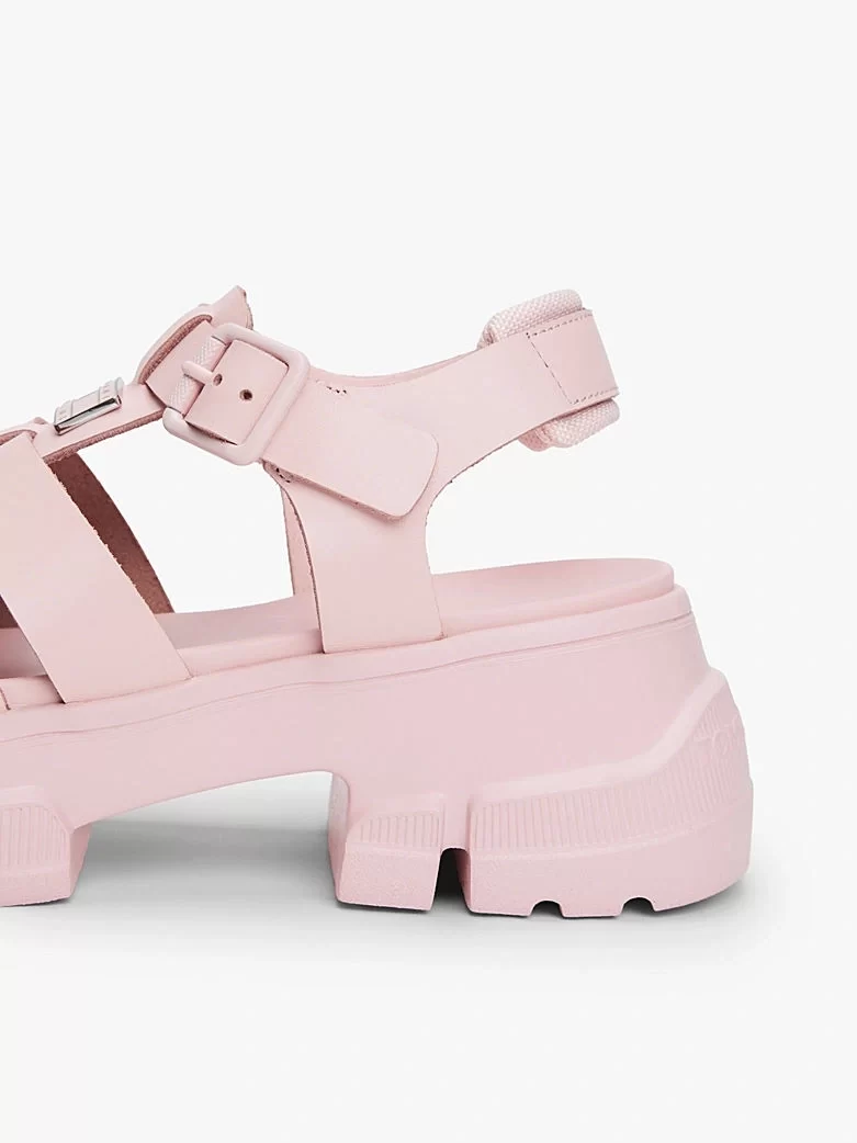 Tommy Hilfiger Kadın Pembe Deri Kalın Taban Balıkçı Sandalet