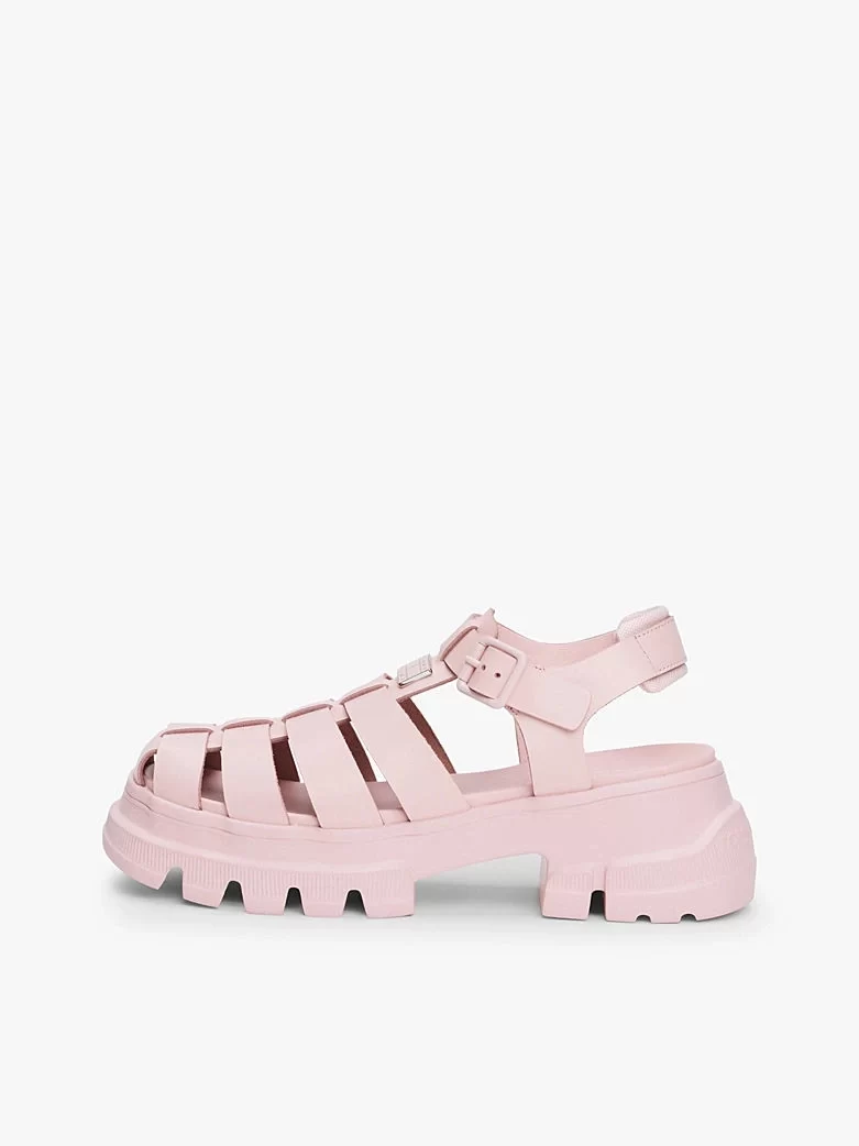 Tommy Hilfiger Kadın Pembe Deri Kalın Taban Balıkçı Sandalet