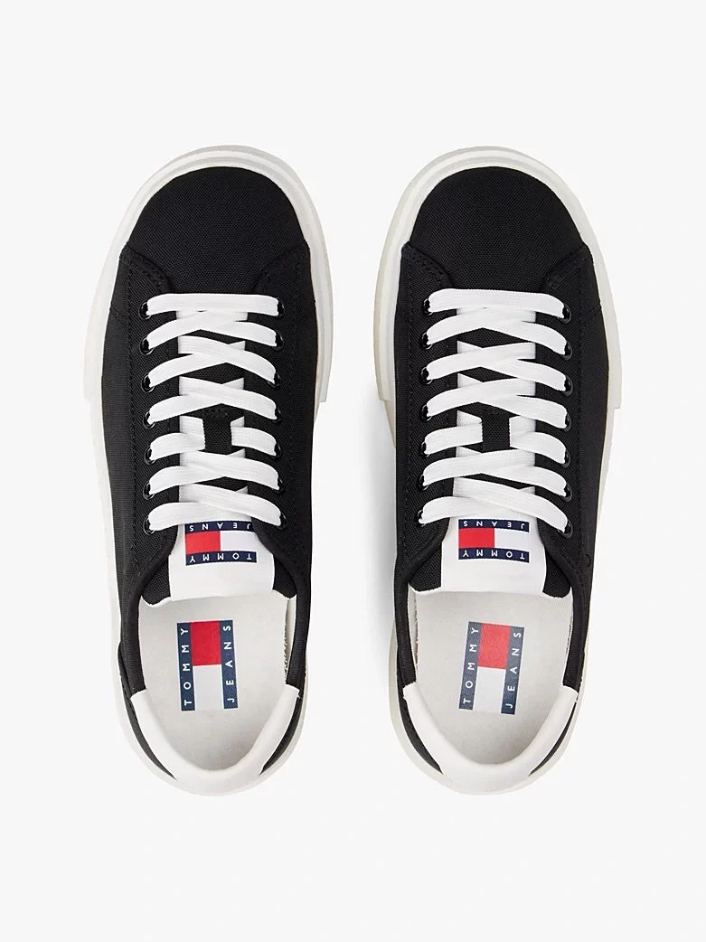 Tommy Hilfiger Kadın Siyah Kanvas Platform Sneaker