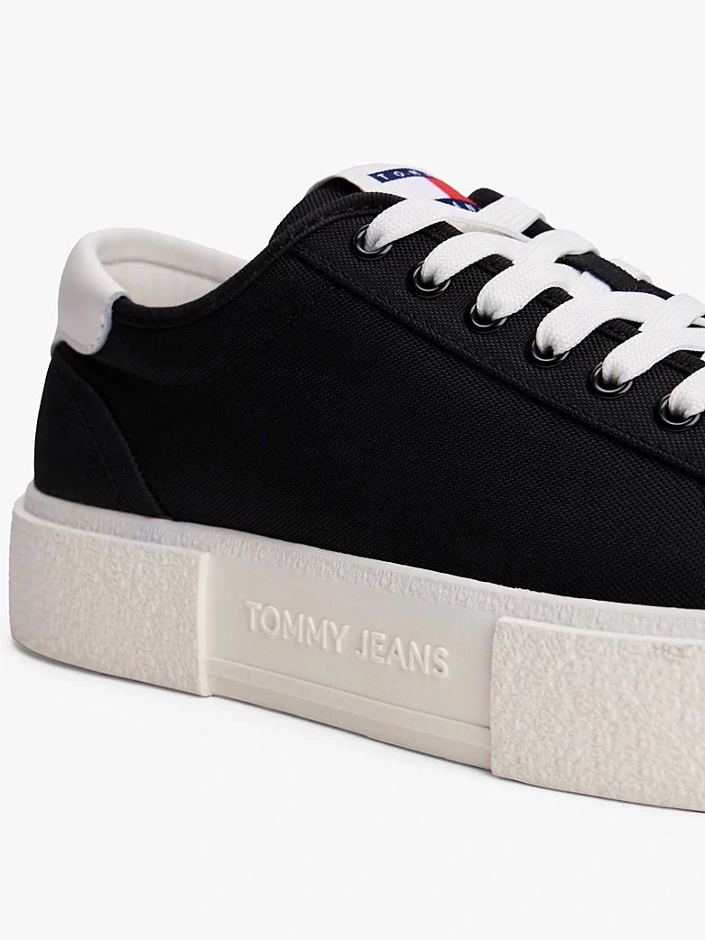 Tommy Hilfiger Kadın Siyah Kanvas Platform Sneaker