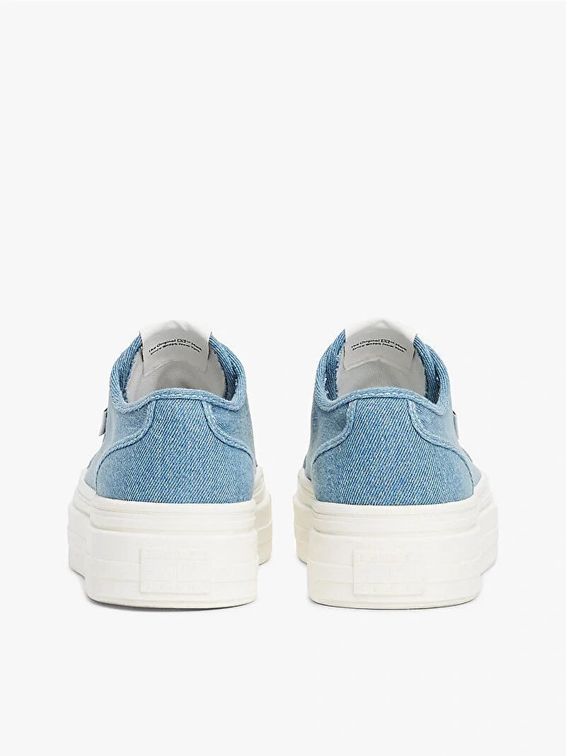 Tommy Hilfiger Kadın Mavi Platform Tabanlı Kanvas Sneaker