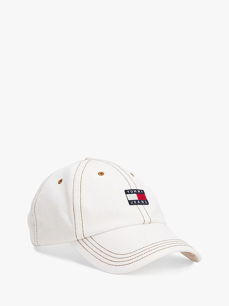 Tommy Hilfiger  Kadın Ekru Heritage Denim Beyzbol Şapkası