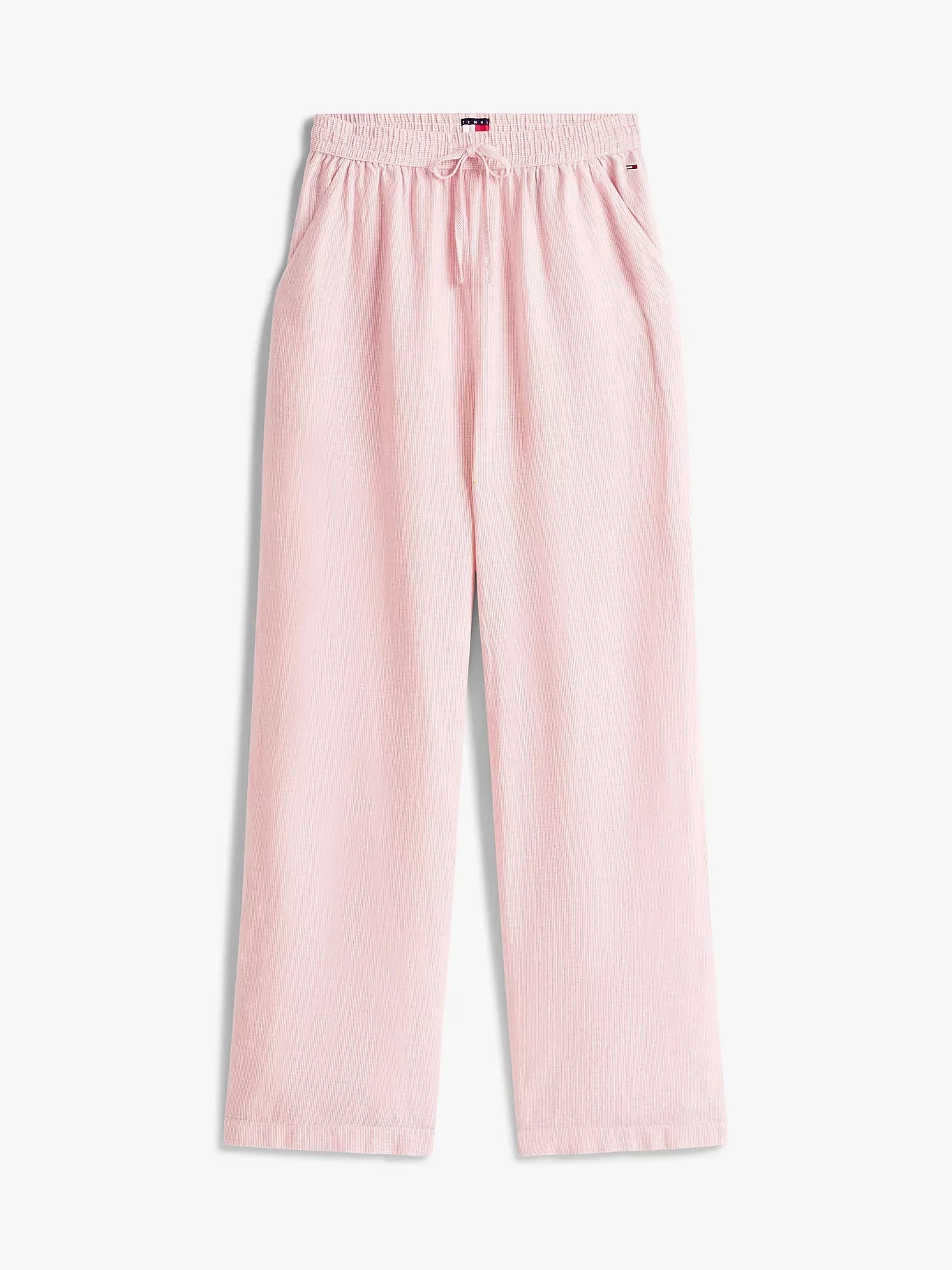 Tommy Jeans Kadın Pembe Saf Keten Pantolon