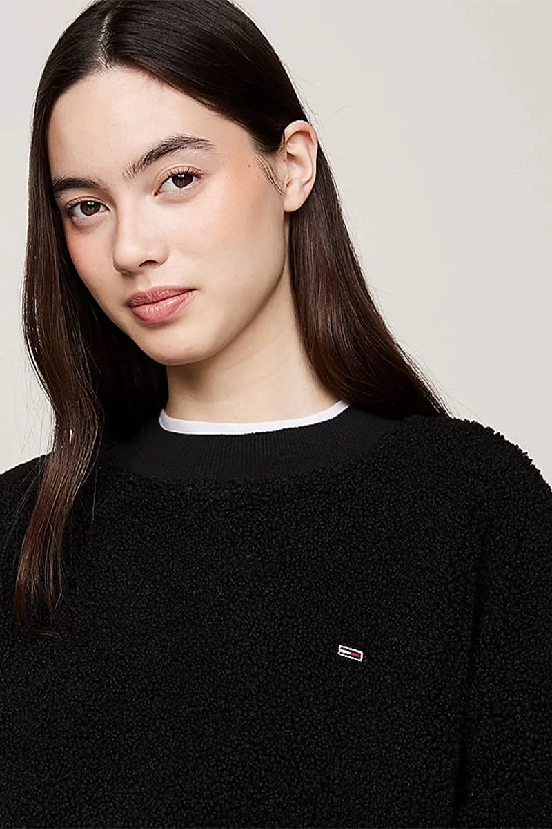 Tommy Jeans Teddy Polar Büyük Boy Sweatshirt