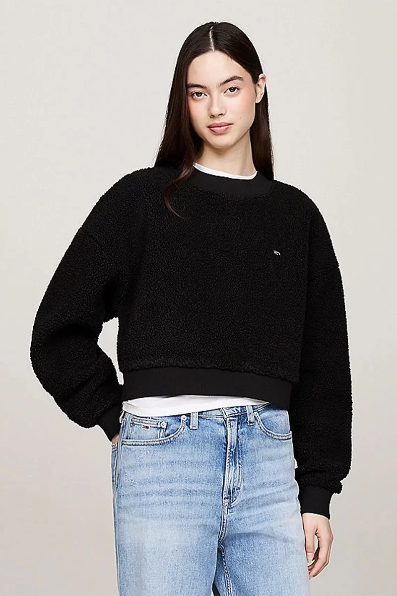 Tommy Jeans Teddy Polar Büyük Boy Sweatshirt