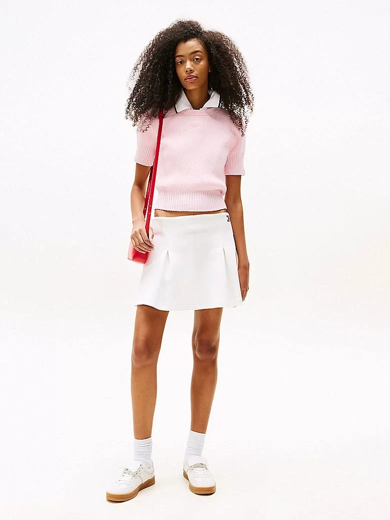 Tommy Hilfiger Kadın  Fit And Flare Mini  Beyaz Etek