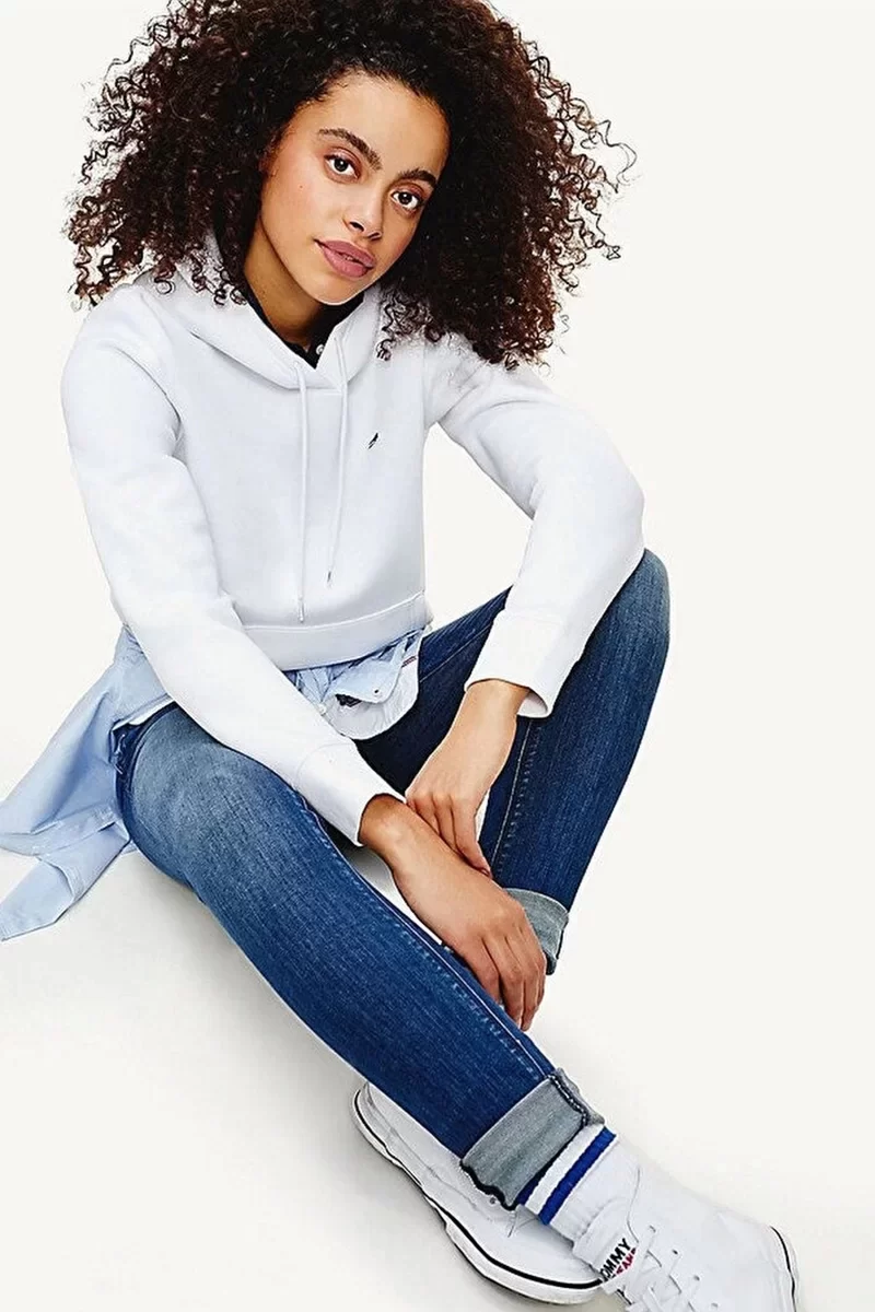 Tommy Hilfiger Kadın TJW Regular Polar Kapüşonlu Sweat