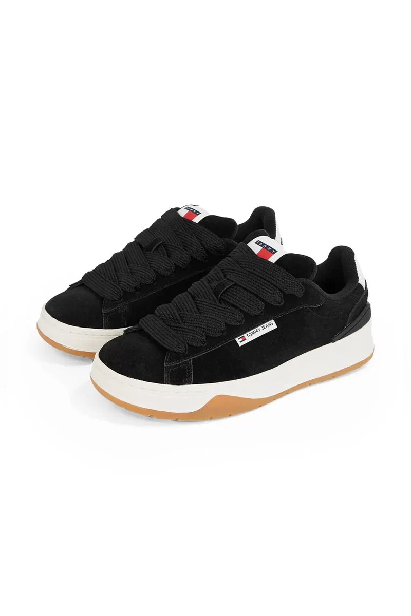 Tommy Hilfiger  Kadın  Siyah Süet Bağcıklı  Sneaker