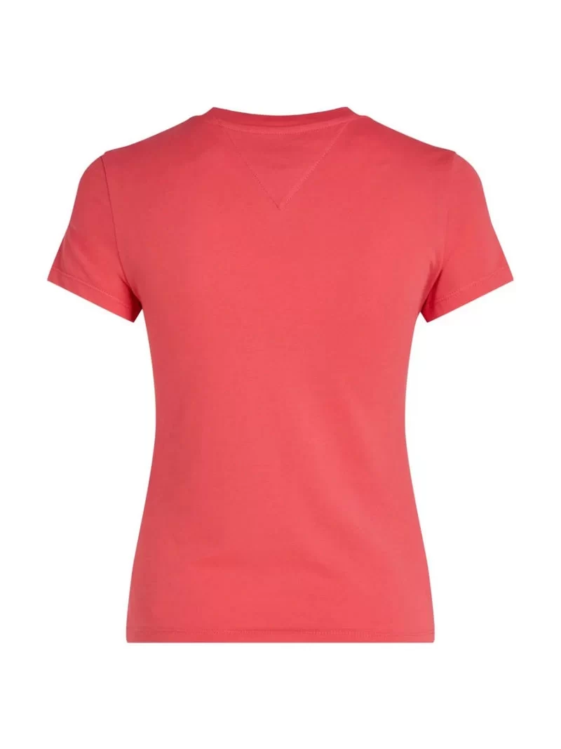 Tommy Jeans Kadın Logolu Kırmızı Slim Fit T-Shirt