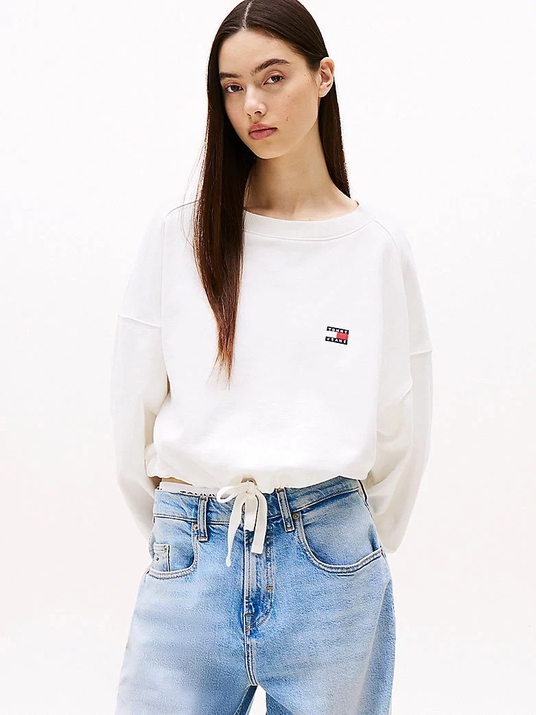 Tommy Jeans Kadın Beyaz Fit Sweatshirt