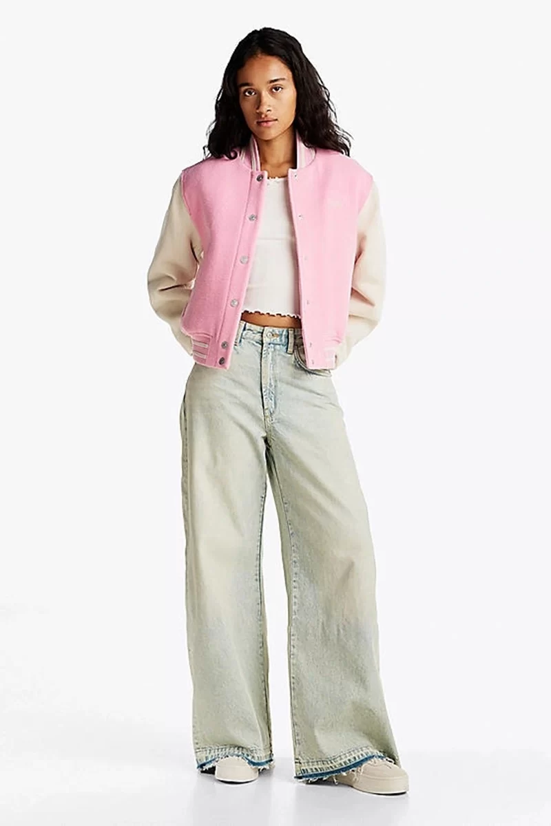 Tommy Hilfiger Kadın Pembe Bomber Ceket