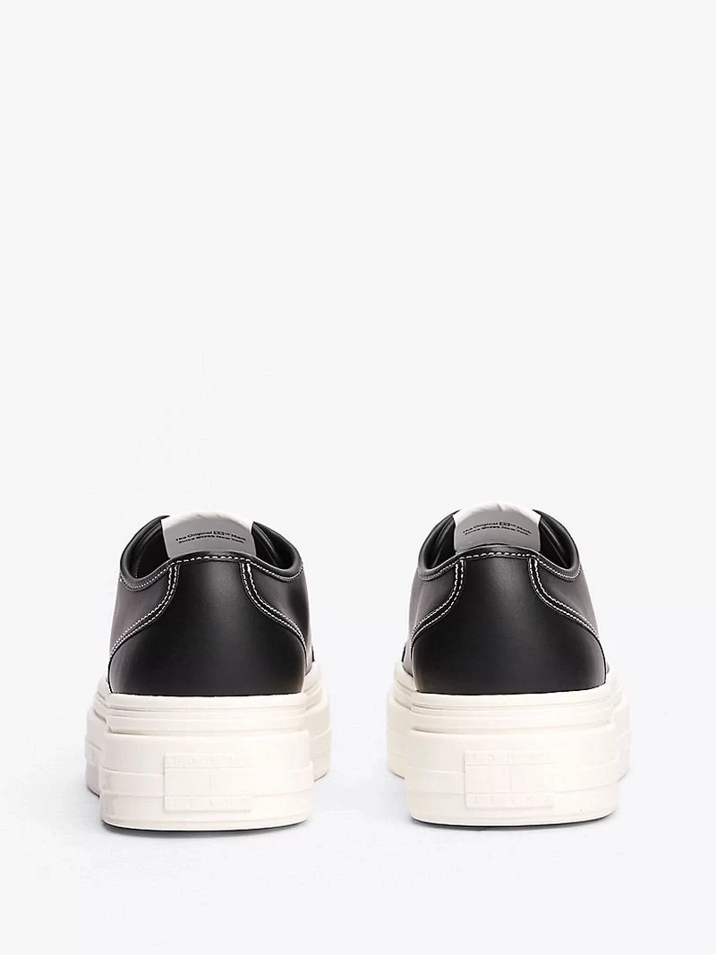 Tommy Hilfiger Kadın Deri Kontrast Dikişli Platform Sneaker