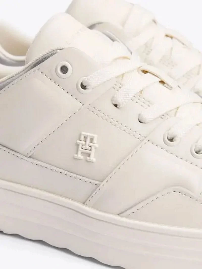 Tommy Hilfiger Deri Renk Bloklu Basketbol  Sneaker