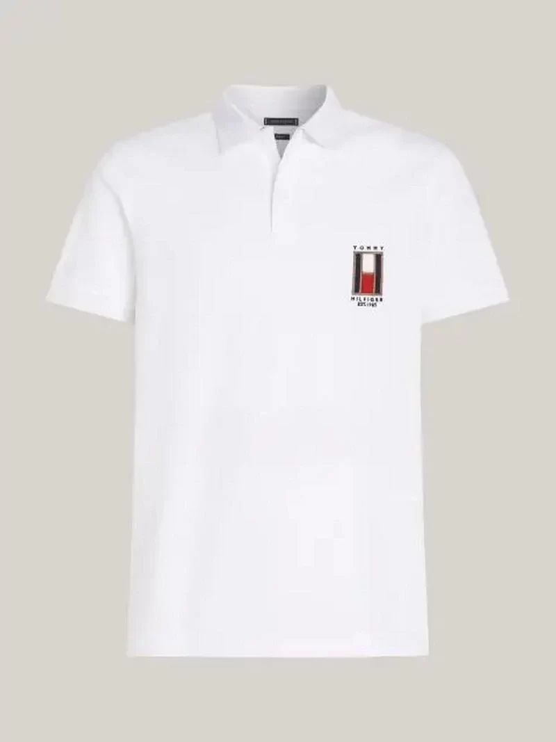 Tommy Hilfiger Erkek Dikey Bayrak Polo Yaka T-Shirt