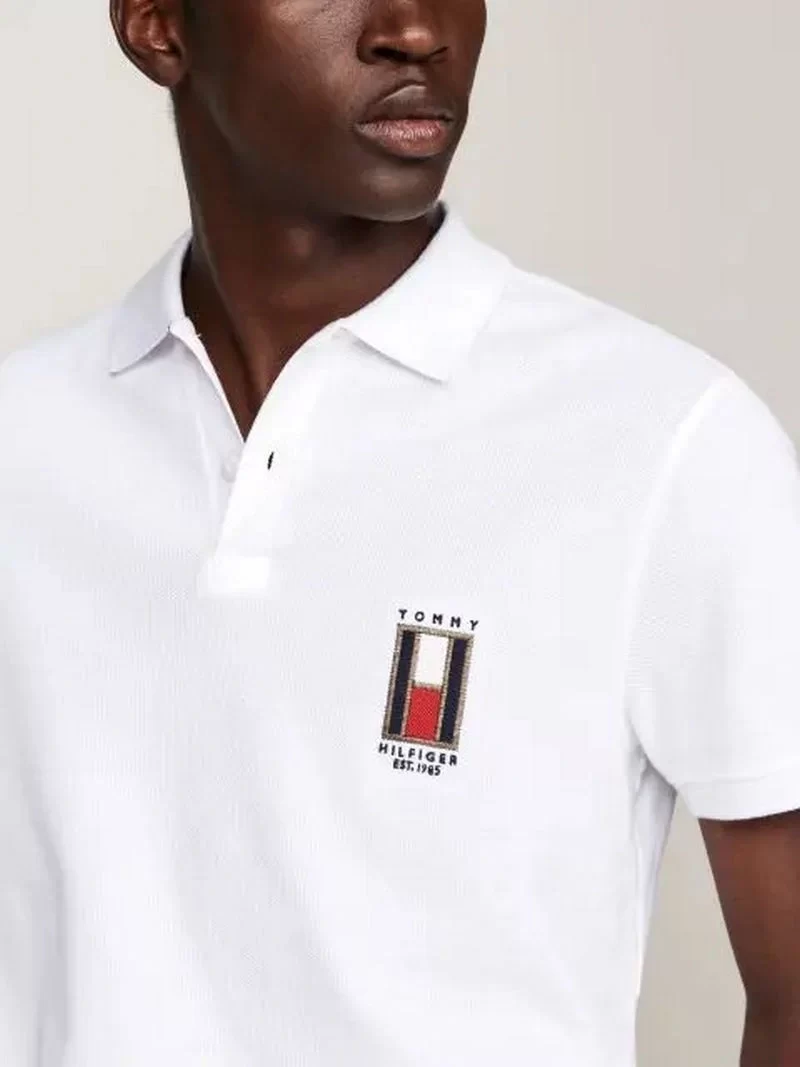 Tommy Hilfiger Erkek Dikey Bayrak Polo Yaka T-Shirt