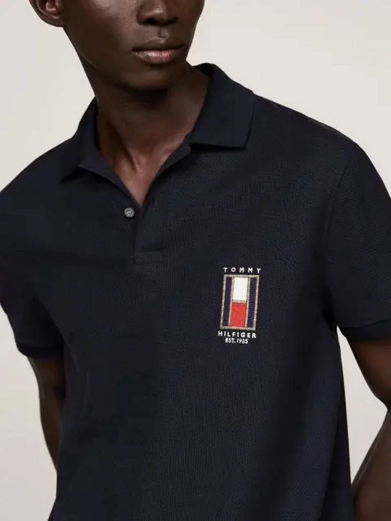 Tommy Hilfiger Erkek  Dikey Bayrak Lacivert   Polo T-Shirt
