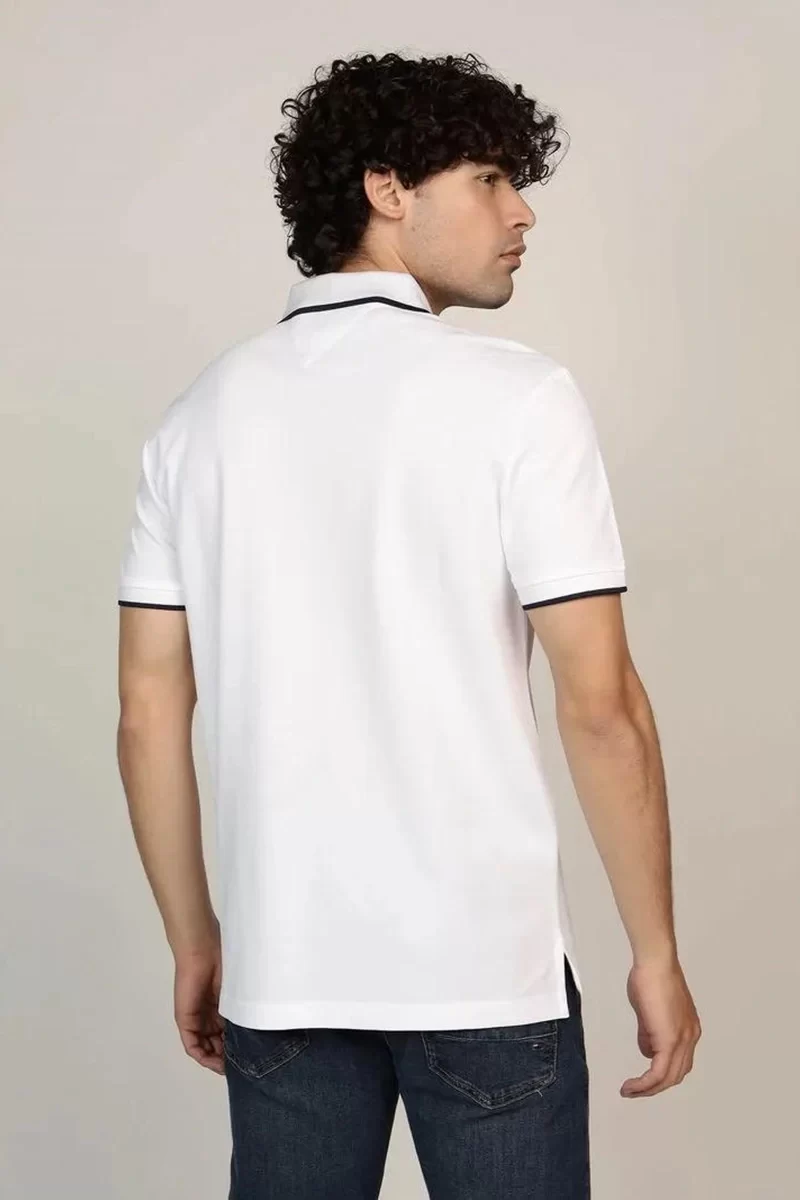 Tommy Hilfiger Erkek Beyaz Polo Yaka T-Shirt