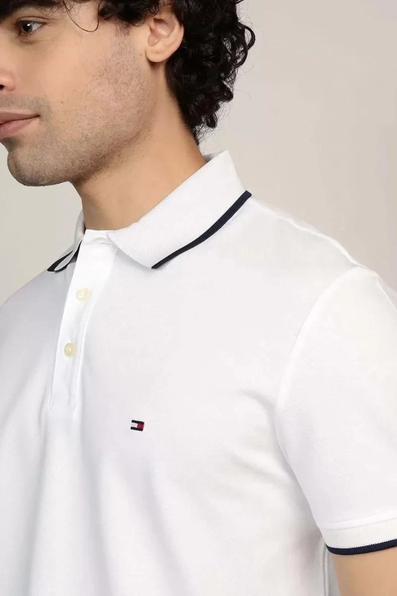 Tommy Hilfiger Erkek Beyaz Polo Yaka T-Shirt