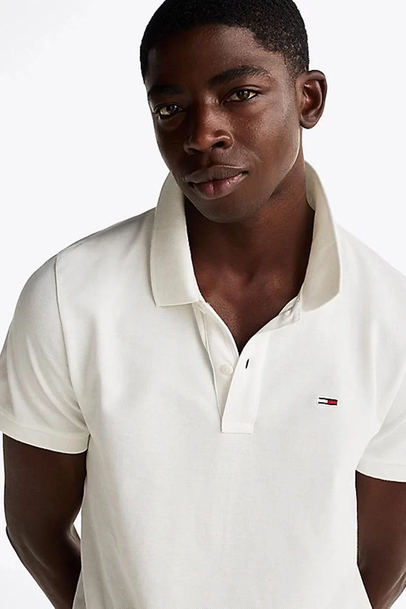 Tommy Hilfiger Erkek Beyaz Regular Fit Polo Yaka T-Shirt