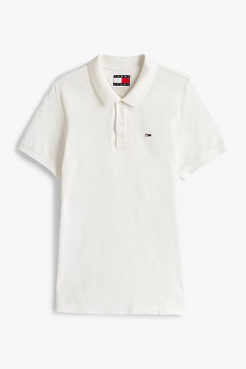 Tommy Hilfiger Erkek Beyaz Regular Fit Polo Yaka T-Shirt