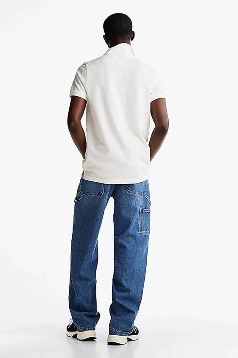Tommy Hilfiger Erkek Beyaz Regular Fit Polo Yaka T-Shirt