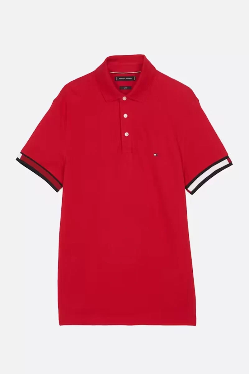 Tommy Hilfiger Erkek Kırmızı Polo Yaka T-Shirt