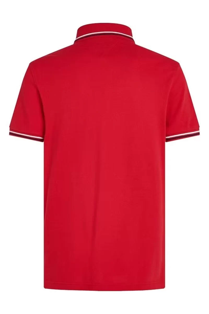 Tommy Hilfiger Erkek Kırmızı Polo Yaka Logolu T-Shirt