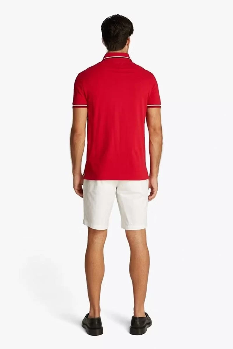 Tommy Hilfiger Erkek Kırmızı Polo Yaka Logolu T-Shirt