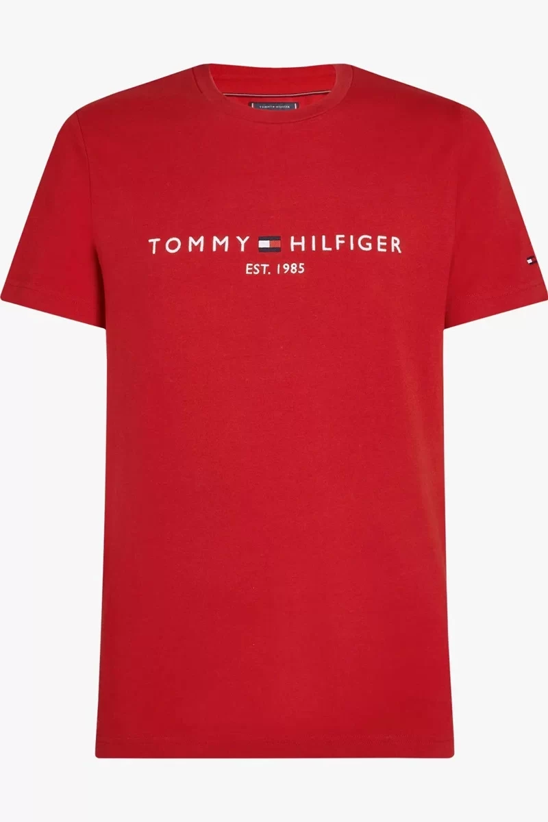 Tommy Hilfiger Erkek Kırmızı Slim Fit T-Shirt
