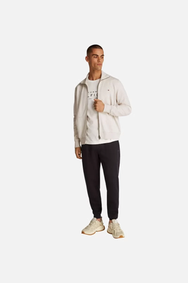 Tommy Hilfiger Erkek Krem Tam Fermuarlı Ceket