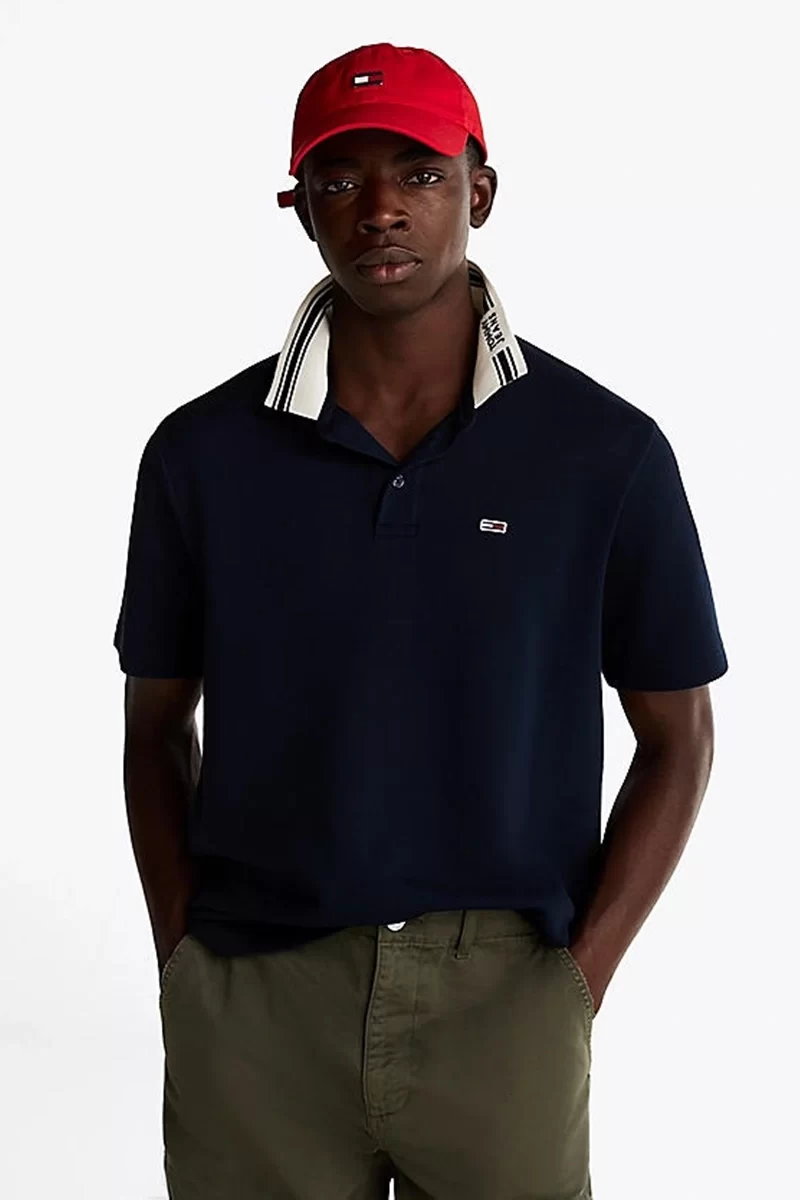 Tommy Hilfiger Erkek Lacivert Regular Fit Polo Yaka T-Shirt