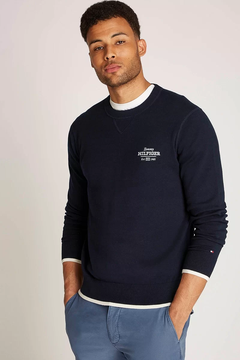 Tommy Hilfiger Erkek Lacivert Sweatshırt
