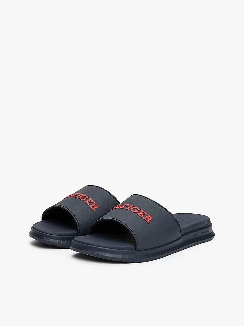 Tommy Hilfiger Erkek   Logolu Lacivert Terlik