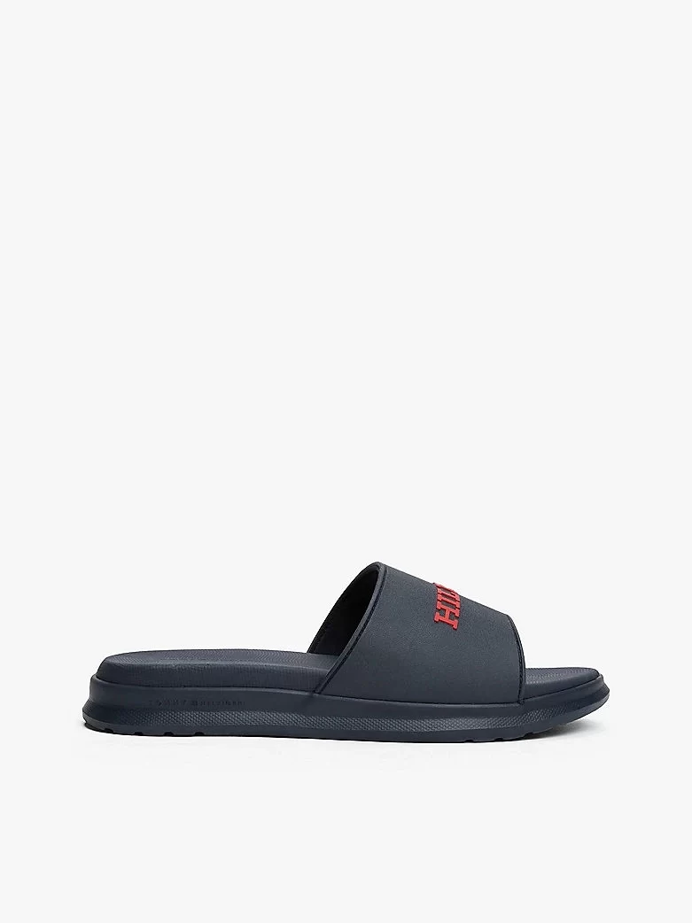 Tommy Hilfiger Erkek   Logolu Lacivert Terlik