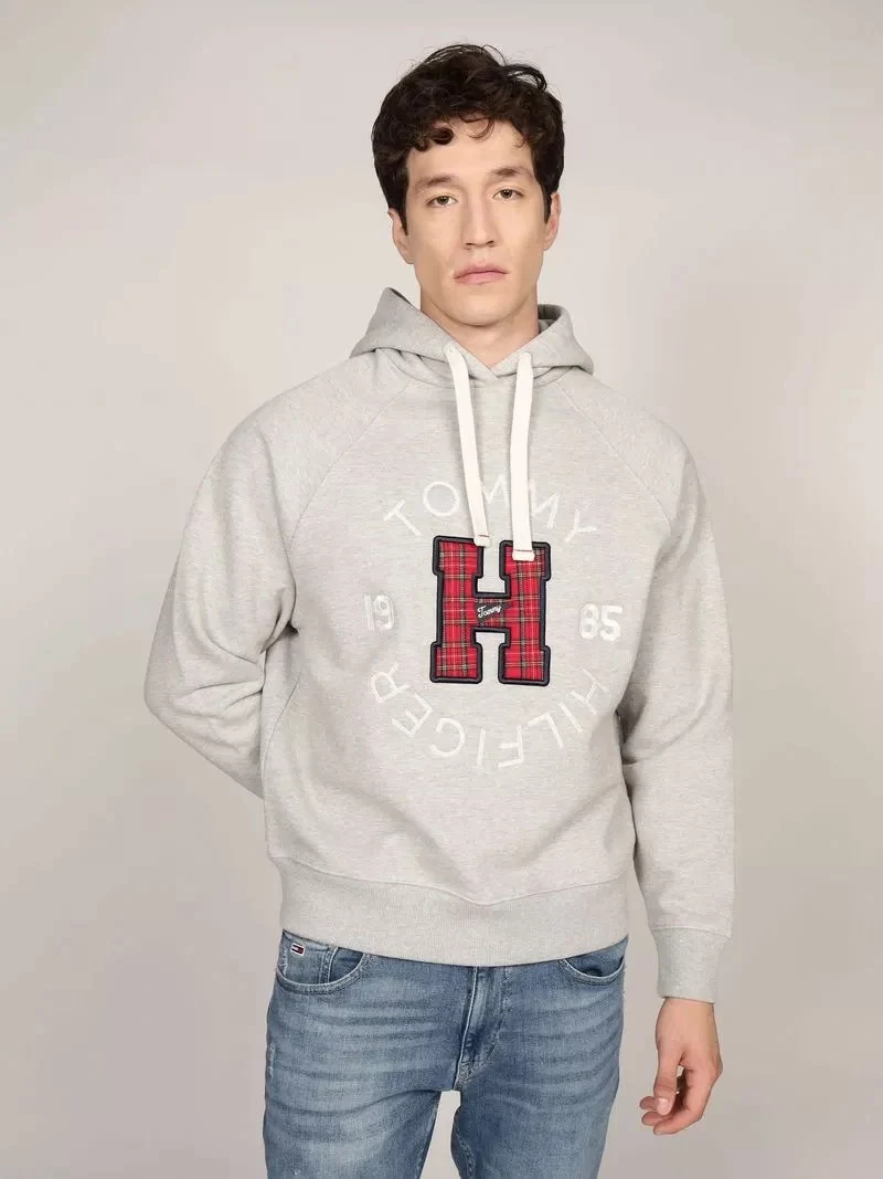 Tommy Hilfiger Erkek Pamuk Gri Sweatshirt