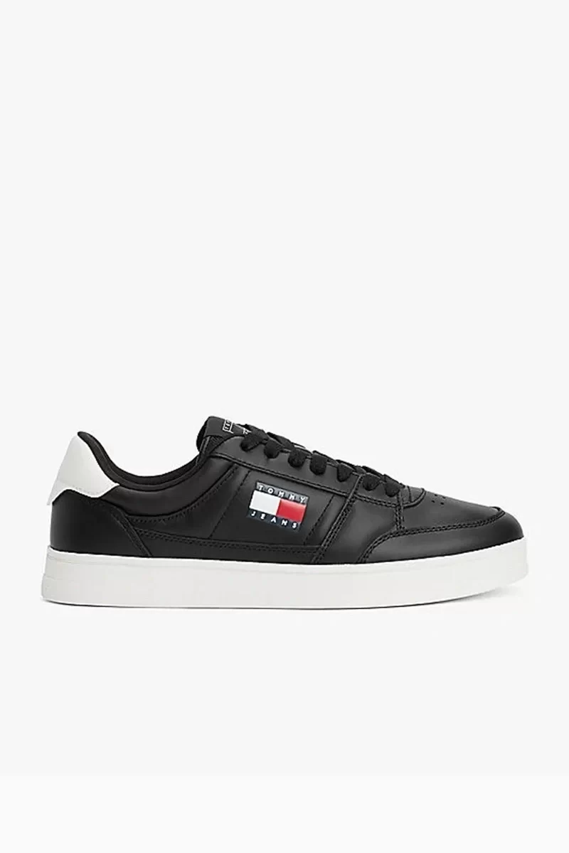 Tommy Hilfiger Erkek Siyah Greenwich Essential Deri  Sneaker