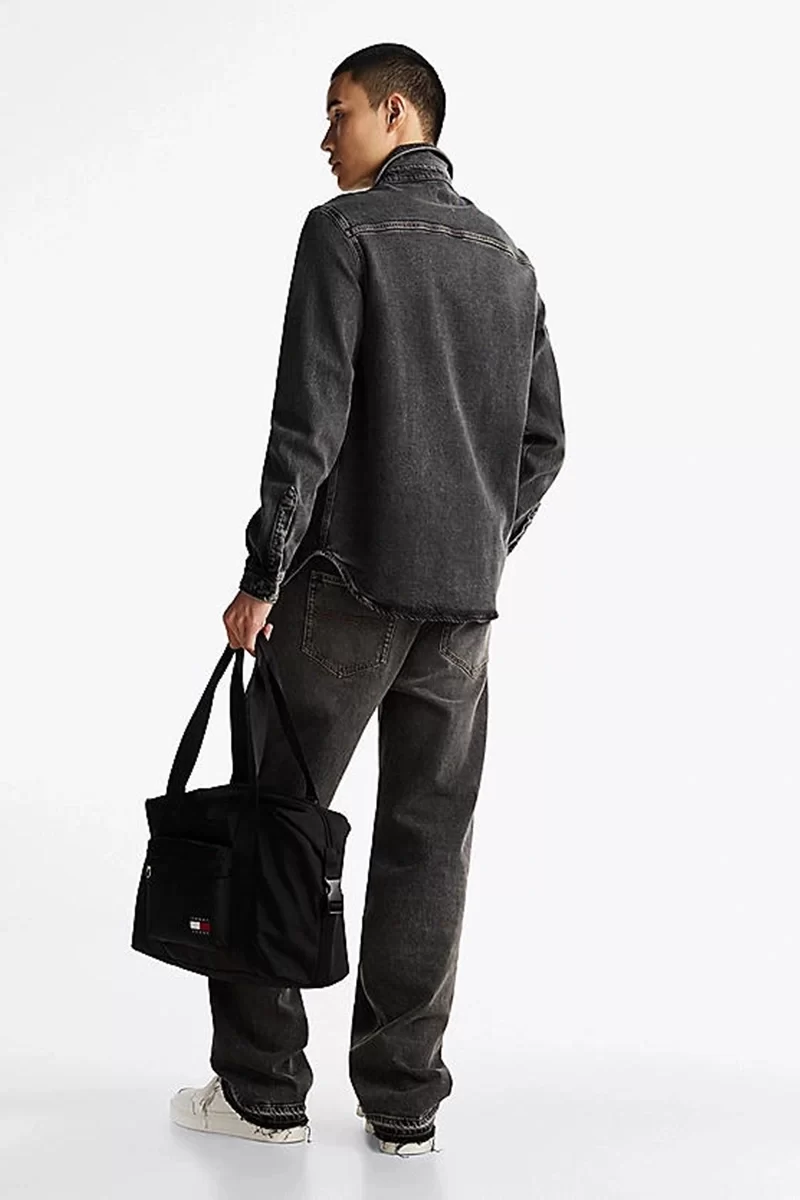 Tommy Hilfiger Erkek Siyah Regular Fit Kot Gömlek