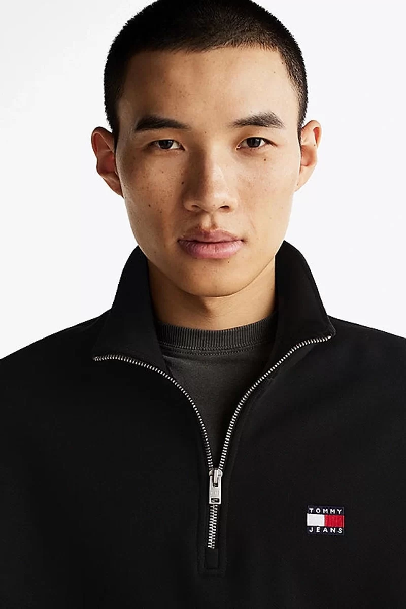 Tommy  Jeans  Erkek Siyah Tjm Rlx  Fermuarlı   Sweatshirt