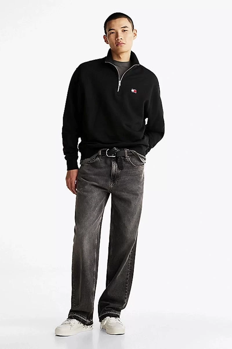 Tommy  Jeans  Erkek Siyah Tjm Rlx  Fermuarlı   Sweatshirt