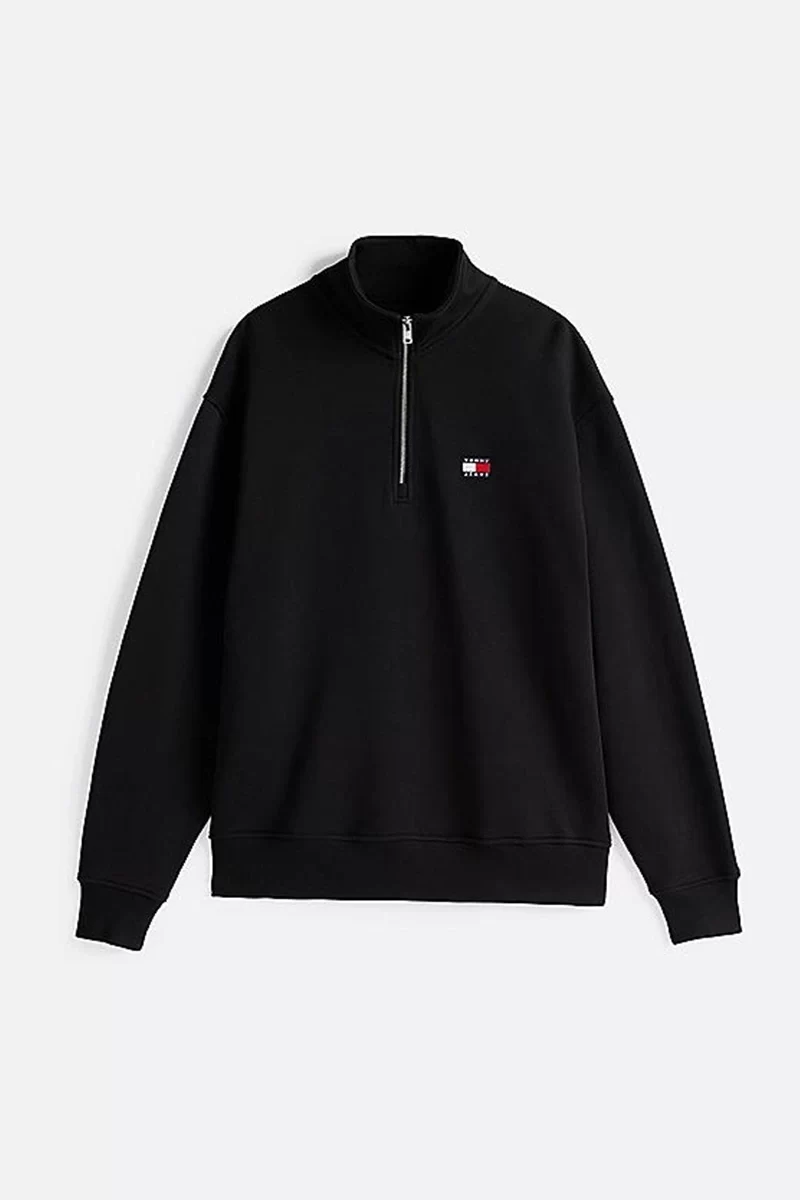 Tommy  Jeans  Erkek Siyah Tjm Rlx  Fermuarlı   Sweatshirt